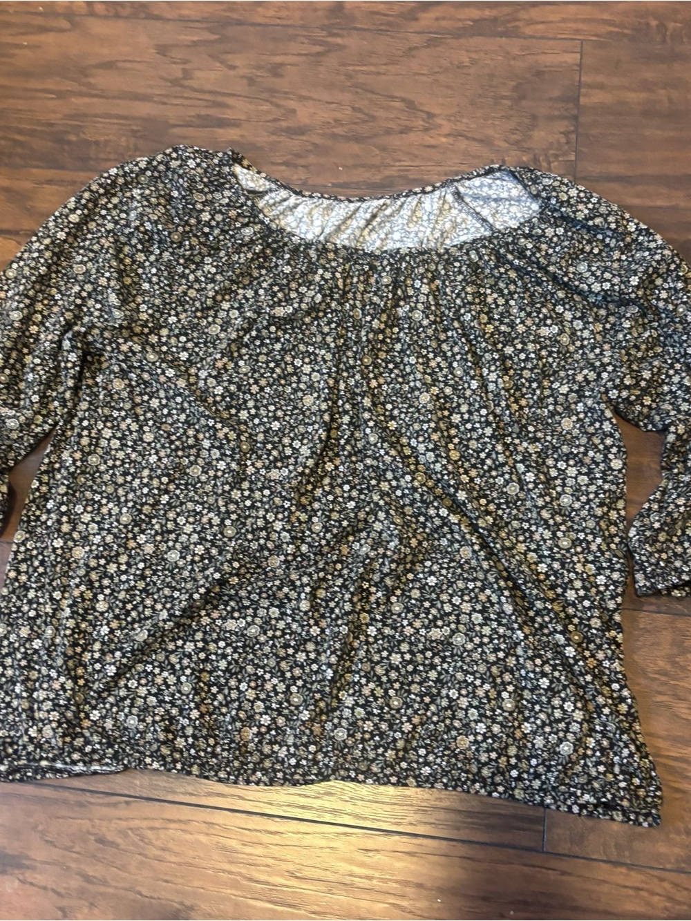 Michael Kors Floral Boatneck 3/4 Sleeve Knit Blouse - Size XL / 1X tags gone